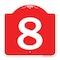 Signmission Designer Series Sign-Sign W/ Number 8, Red & White Aluminum Sign, 18" x 18", RW-1818-22900 A-DES-RW-1818-22900 - alternate 1